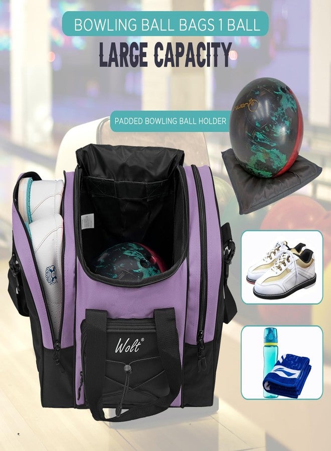 WOLT Bowling Ball Bag for Single Ball -Bowling Bag with Padded Holder, 2 Pockets Fit Shoes Up to Mens Size 14 and Accessories - Image 4