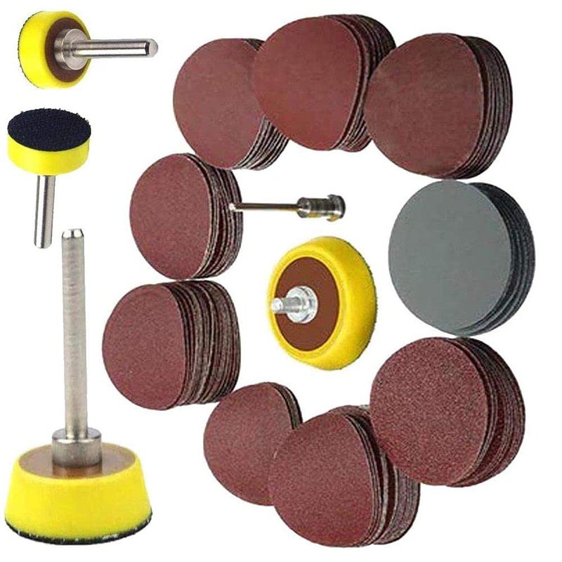 DIY Crafts CTDIYHI33675 Industrial 1 inch Sandpaper Grit 6080100120240 1 inch Backer Plate 18inch Shank Loop Sanding Pad Abrasives - Image 1