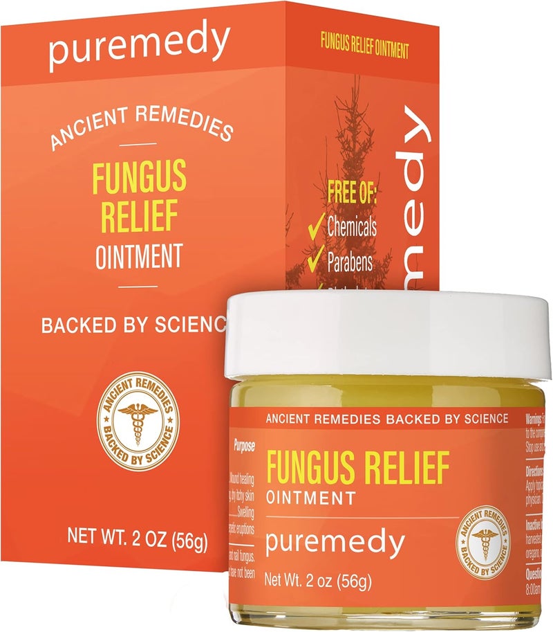 Puremedy Fungus Relief Ointment with Tea Tree Oil - All Natural Salve for Nail Fungus, Athlete's Foot, Ringworm & Skin Irritations - 2 oz (Pack of 1)