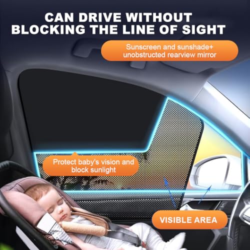 STHIRA® Magnetic Car Sun Shades for Side Windows, 4 Pack, UV Protection Blackout Half-Mesh, Easy Install & Detach, Universal Fit, Car Window Privacy Shield for Front & Rear Windows - Image 5