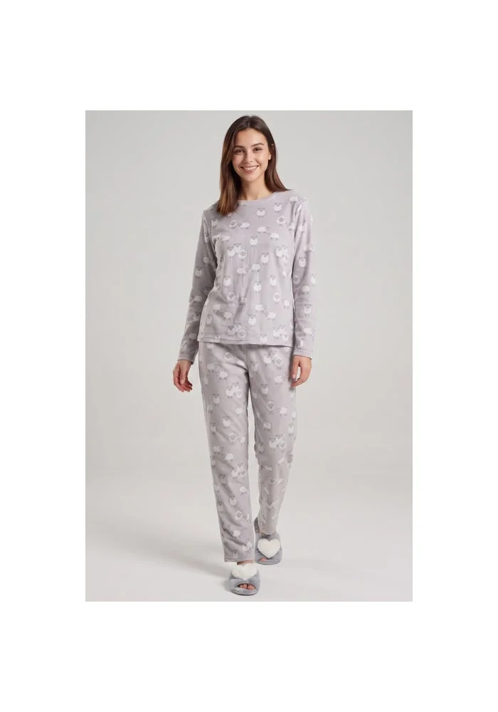 R&b Sheep Print Long Sleeves Pyjama Set