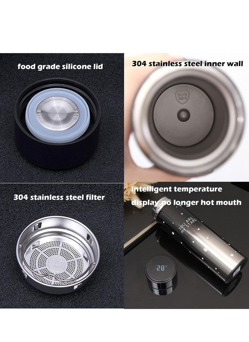Generic - Smart Water Bottle with LED Temperature Display,Tea Infuser Bottle,Travel Coffee Mug,17oz/500ml Insulated Water Bottle,Flask for hot and cold drinks - Image 1