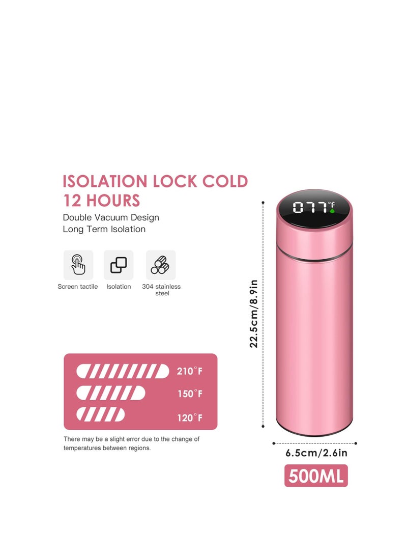 Generic - Smart Water Bottle with LED Temperature Display,Tea Infuser Bottle,Travel Coffee Mug,17oz/500ml Insulated Water Bottle,Flask for hot and cold drinks - Image 1
