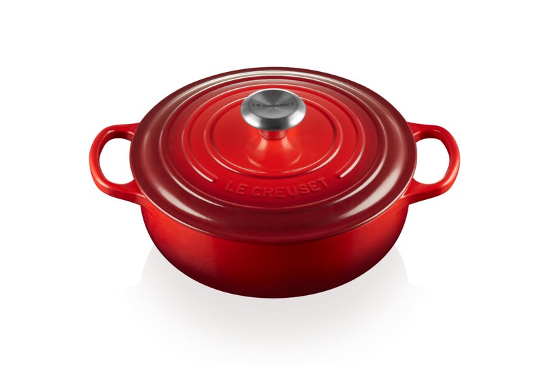 Le Creuset Enameled Cast Iron Signature Sauteuse Oven 35 qt Cerise