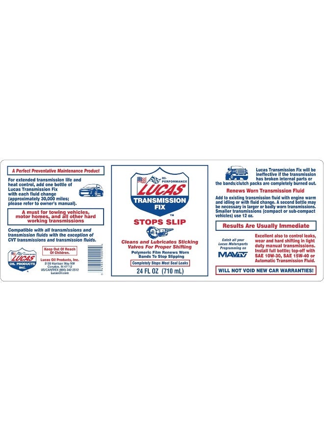 LUCAS OIL Lucas LUC10009 Transmission Fix 24 oz., Brown (Packaging May Vary), White - Image 3