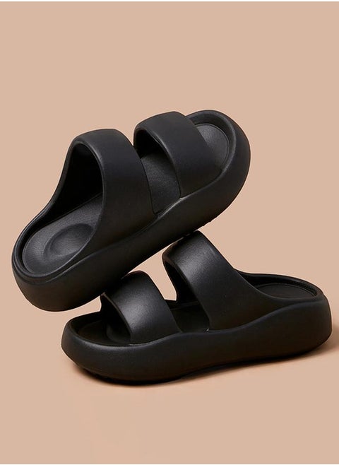 Double Strap Open Toe Slides by Styli