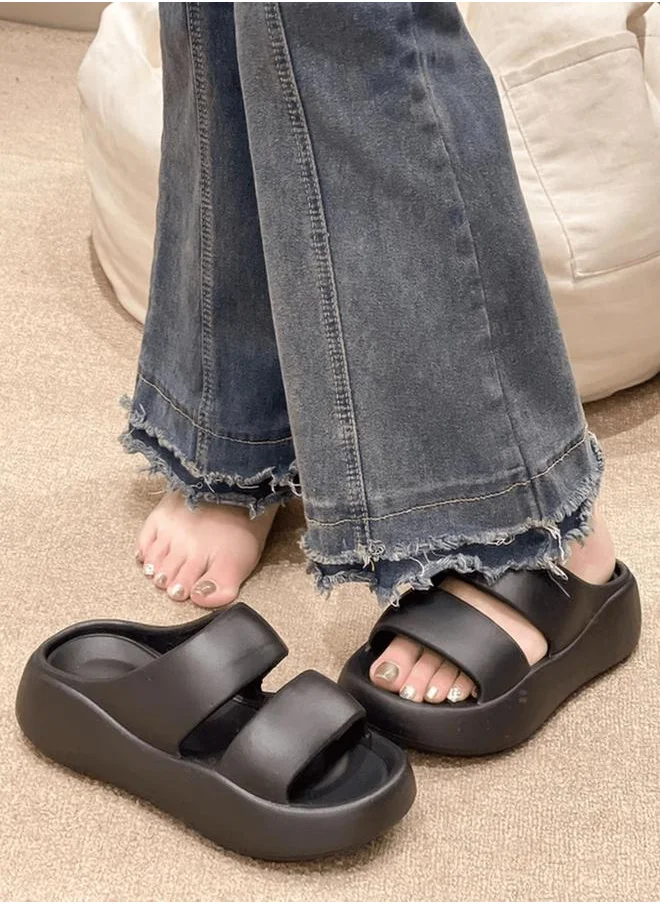 Sneak-a-Peek Double Strap Open Toe Slides