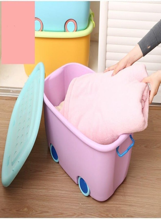 HOLLIO 25 Liters/Toy Storage Box Large Size/Toy Storage Organiser/Toy Basket Storage Box for Kids Big Size Storage Container Box Stackable/Wheels/Locking Lid & Handle (PACK OF 4) - Image 5