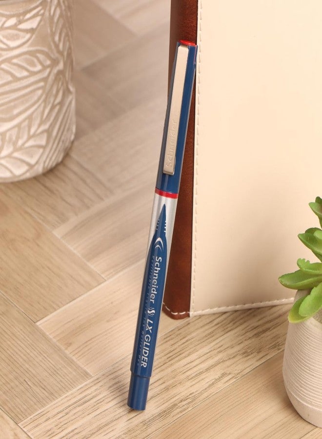 Luxor Schneider, LX-Glider Pens, Pack of 3, Ink- (Blue, Black, Red), Hybrid Tip, Refillable, Liquid Ink Roller Pen, Stylish Companion for Professional Work - Image 4
