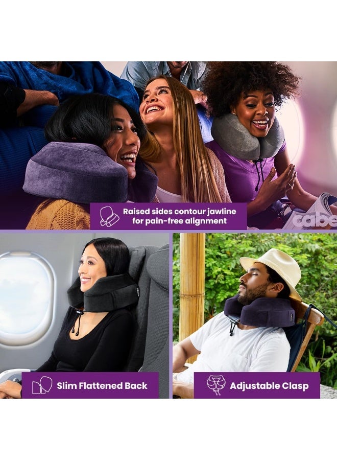 Cabeau وسادة كابو عنق للسفر بالطائرة - إيفولوشن كلاسيك - تصميم على شكل حرف U من فوم الذاكرة - داعمة للنوم مع مشبك دعم قابل للتعديل (رمادي غرافيت) - Image 3