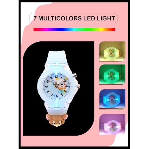 SPIKY Analog Watch For Kids (Blue) | 3D Monkey Cartoon | 7 Multicolor LED Luminous Disco Lights with Silicone Strap | Unisex Best Birthday Gift | Analogue Wrist Watches For Boys & Girls | Age 3-10 Yrs - Image 2