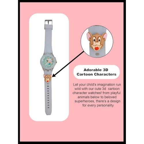 SPIKY Analog Watch For Kids (Blue) | 3D Monkey Cartoon | 7 Multicolor LED Luminous Disco Lights with Silicone Strap | Unisex Best Birthday Gift | Analogue Wrist Watches For Boys & Girls | Age 3-10 Yrs - Image 5