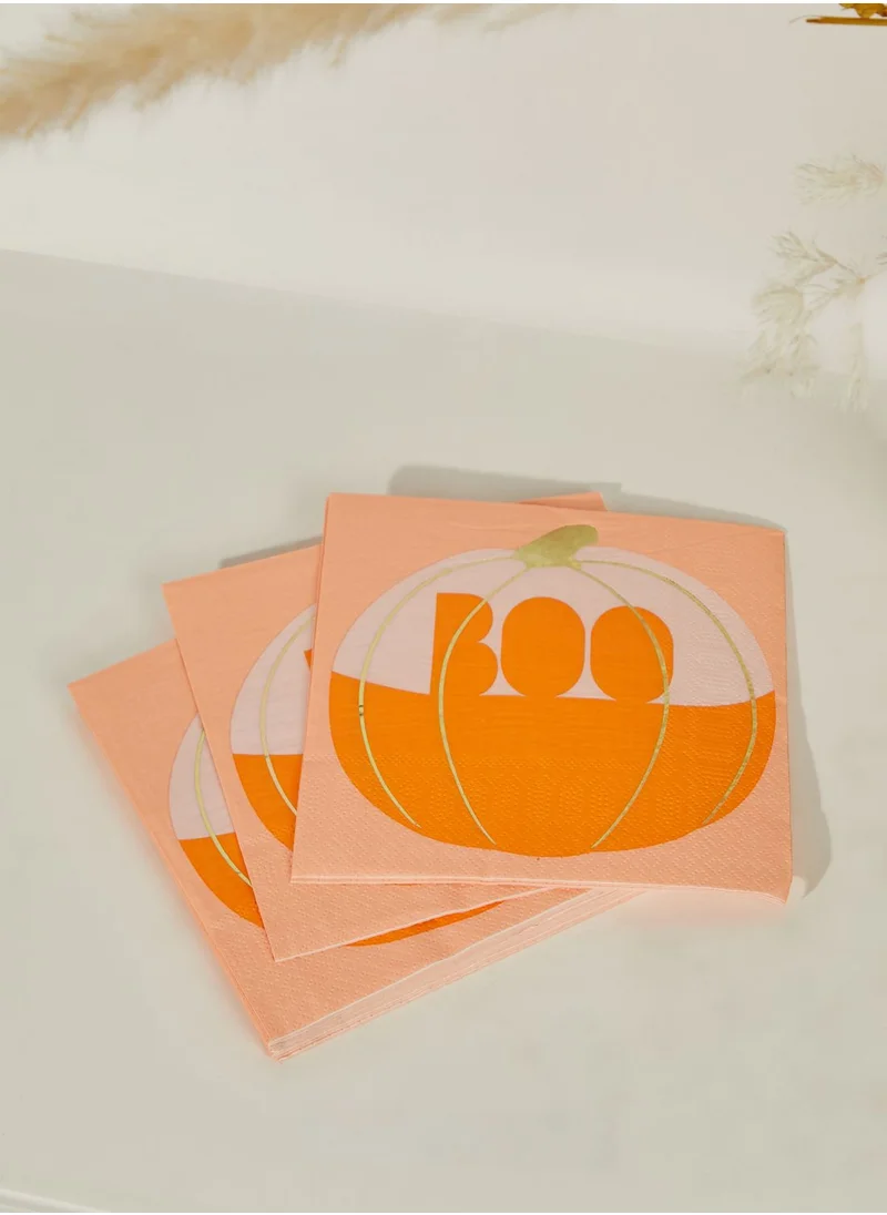 Talking Tables Large Pumpkin Napkin Set Of 16