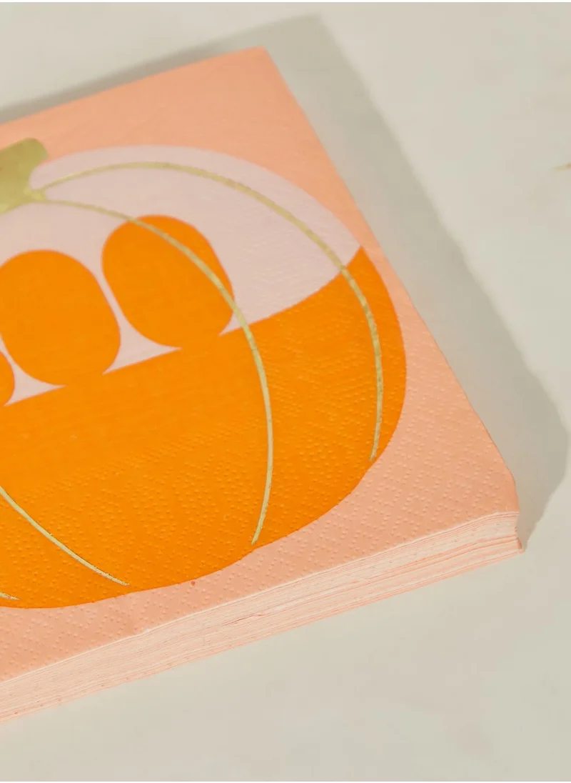 Talking Tables Large Pumpkin Napkin Set Of 16