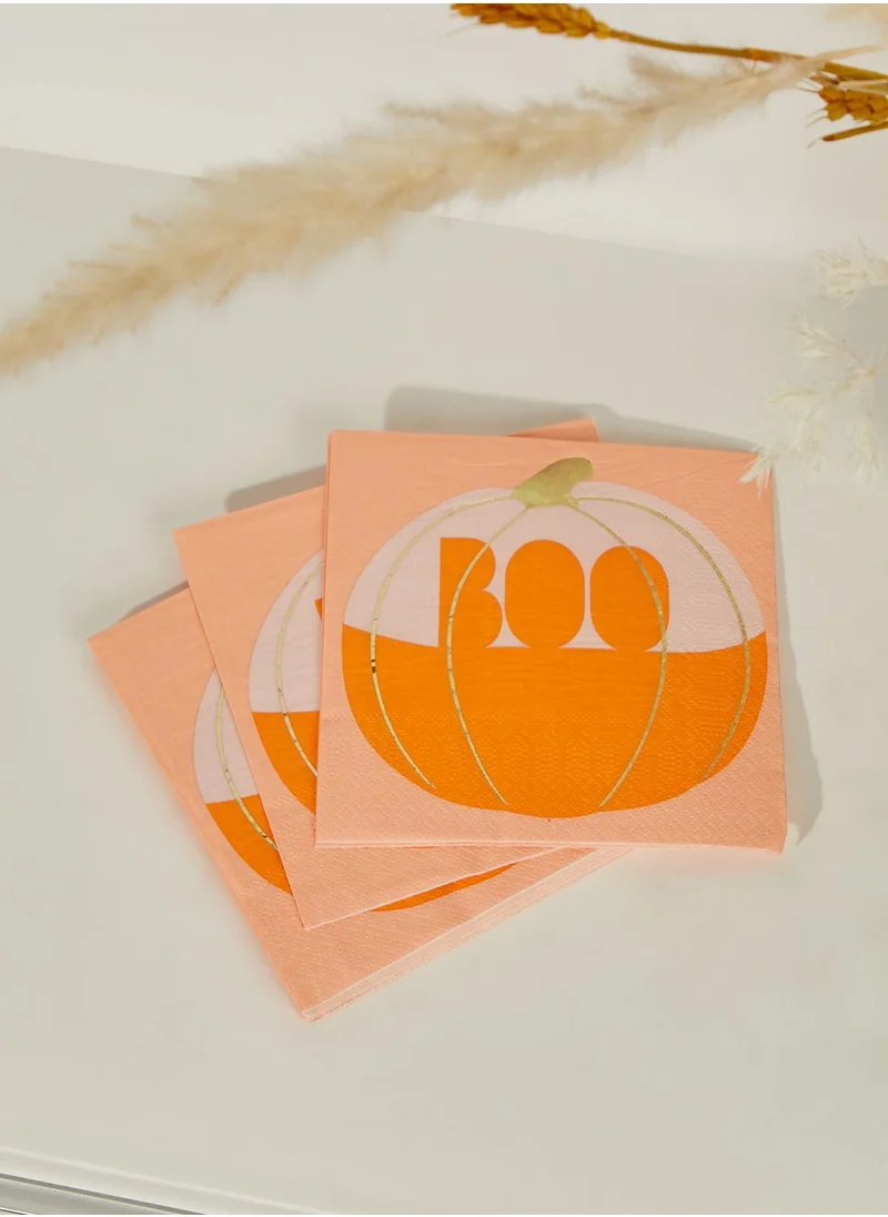 Talking Tables Large Pumpkin Napkin Set Of 16