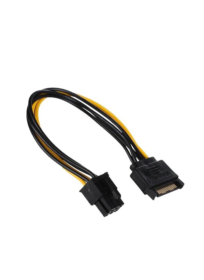 Generic - 15pin SATA Power to 6pin PCI-e PCI Express Adapter Cable for Video Card - Image 1