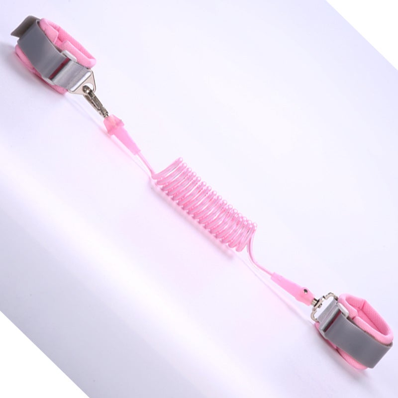 Child Anti-Lost Harness Backpack Pink -360 spiral bracelet 