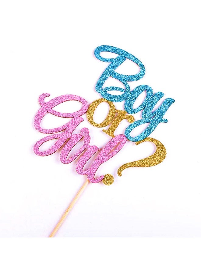 زينة كعكة لامعة للكشف عن جنس المولود، زينة كعكة لامعة للصبي أو الفتاة، مثالية لحفلات استقبال المولود الجديد، المناسبات المنزلية/الخارجية، مستلزمات الحفلات، هدايا حفلات المولود الجديد - Image 2