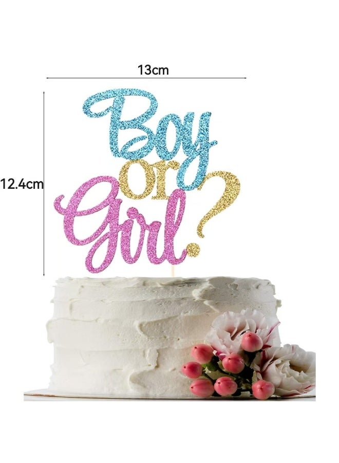 زينة كعكة لامعة للكشف عن جنس المولود، زينة كعكة لامعة للصبي أو الفتاة، مثالية لحفلات استقبال المولود الجديد، المناسبات المنزلية/الخارجية، مستلزمات الحفلات، هدايا حفلات المولود الجديد - Image 3
