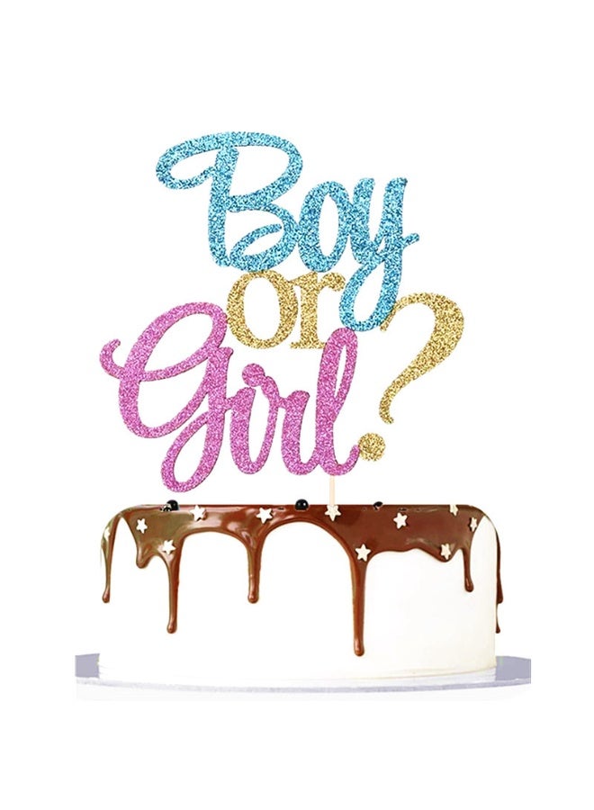 زينة كعكة لامعة للكشف عن جنس المولود، زينة كعكة لامعة للصبي أو الفتاة، مثالية لحفلات استقبال المولود الجديد، المناسبات المنزلية/الخارجية، مستلزمات الحفلات، هدايا حفلات المولود الجديد - Image 1