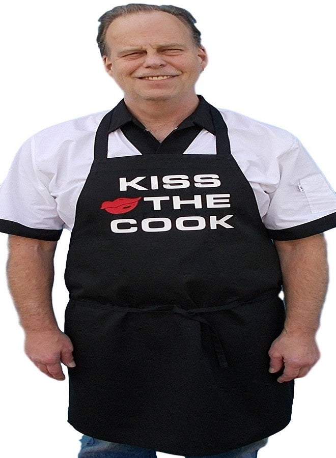 CoolAprons Black Kiss The Cook Chef Apron, Funny BBQ Grilling Apron, Gift for Chefs, Cooks & Grill Masters - Image 4