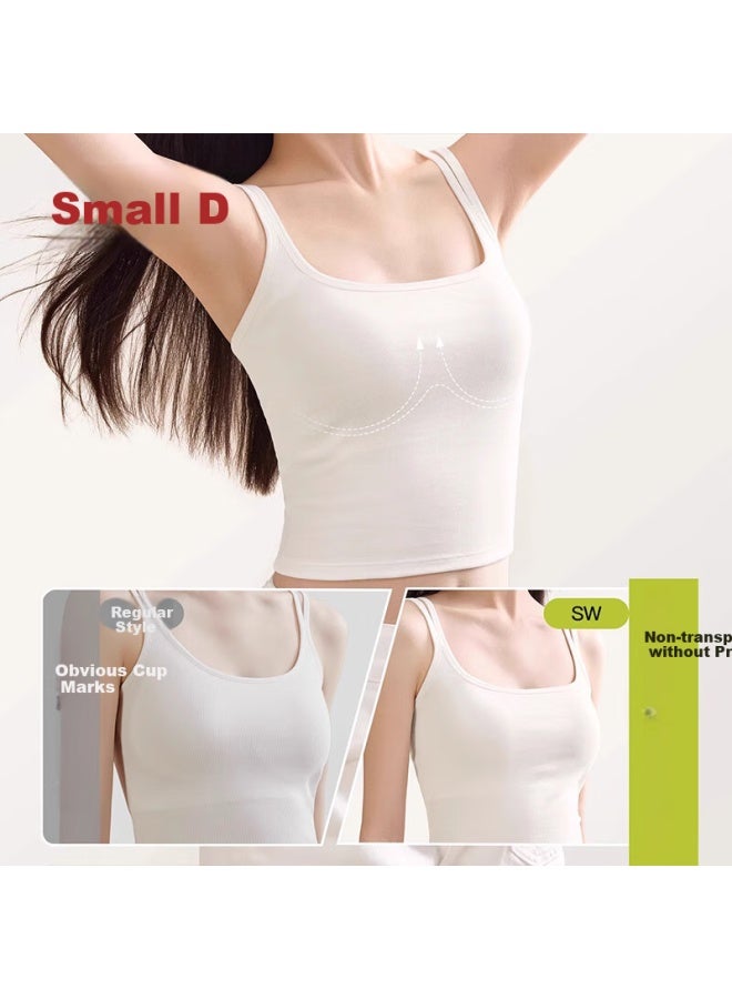 Gujin Spring/summer U-shaped Camisole With Chest Pad, Integrated Beauty Back Underwear, Can Be Worn As Outerwear, White, Size L - Image 3