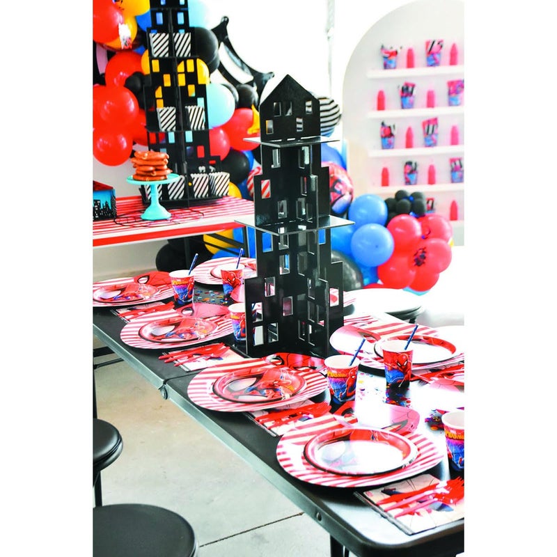 Fun Express Skyscraper Cupcake Stand (4 Tiers) Superhero Party Supplies - Perfect for Your Superhero, Firefighter, Big City Themed Parties - Image 3