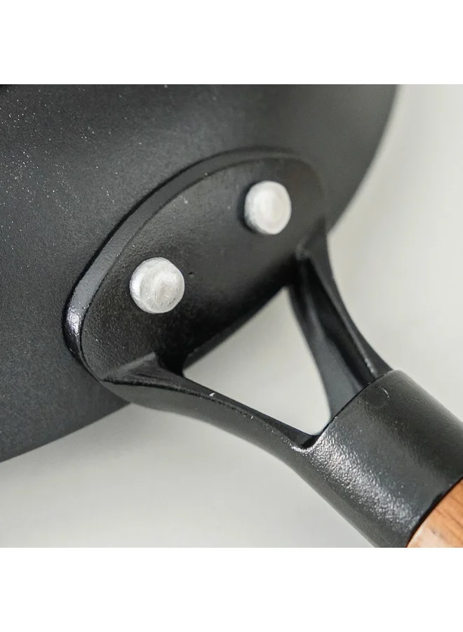 DANUBE HOME Chef'S Delight Light Cast Iron Fry Pan Non Stick Coating Durable And Even Heat Distribution Perfect For Cooking And Searing Ergonomic Handle -24Cm