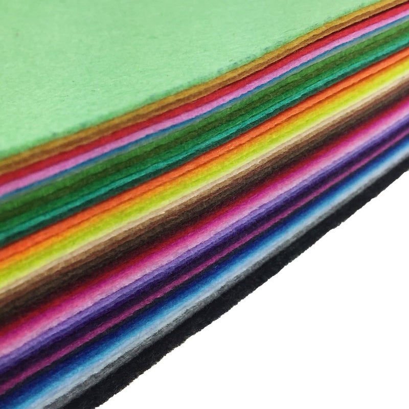 flic-flac 42pcs 8 x 12 inches (20cm*30cm) 42 Colors for Choice A4 Felt Fabric Sheet Assorted Color Felt Pack DIY Craft Patchwork - Image 2