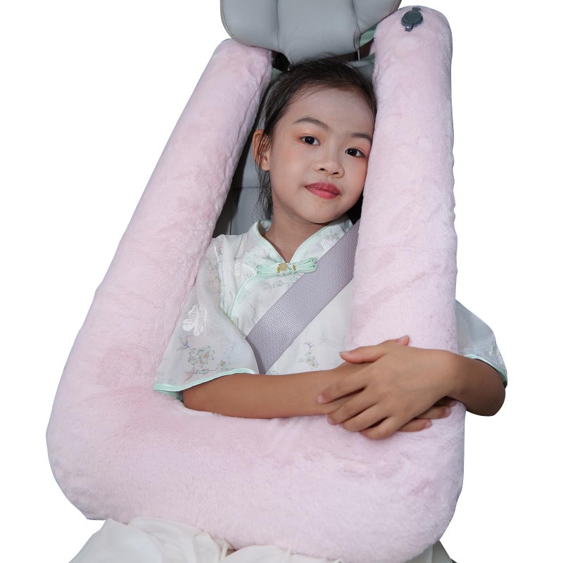 Keemall Car Pillow for Kids, Professional Inflatable Kids Car Pillow for Sleeping Carseat Travel - Safe, Reliable - Inflatable Travel Pillows for Kid Adult Car Seats Pink - Image 1