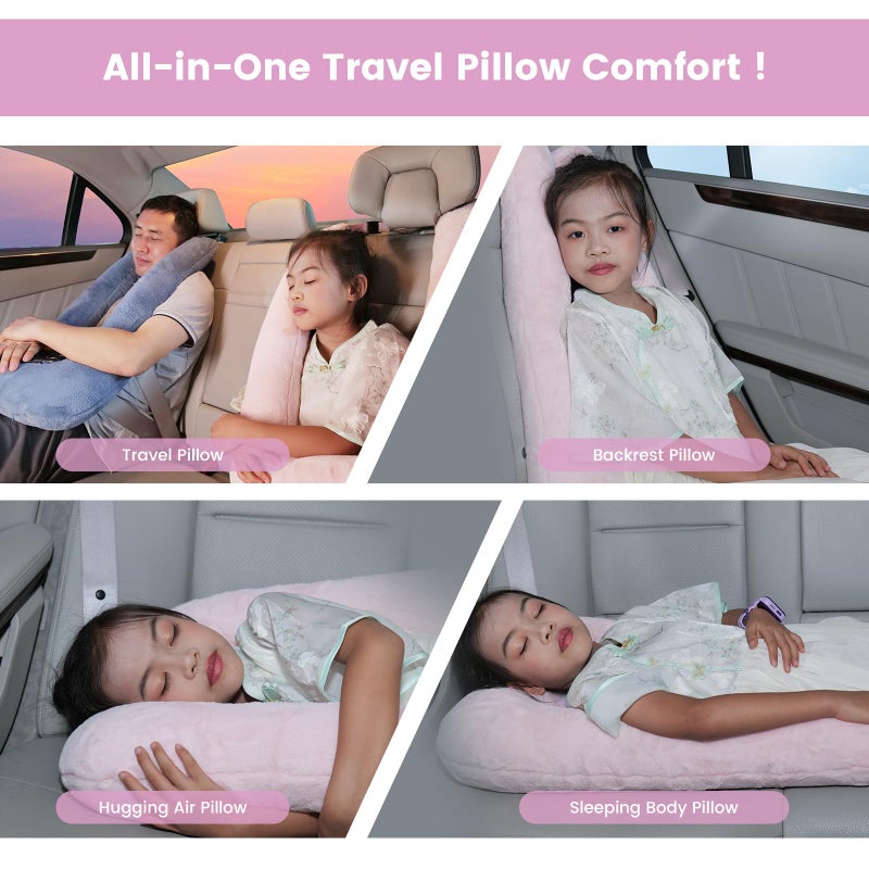 Keemall Car Pillow for Kids, Professional Inflatable Kids Car Pillow for Sleeping Carseat Travel - Safe, Reliable - Inflatable Travel Pillows for Kid Adult Car Seats Pink - Image 5