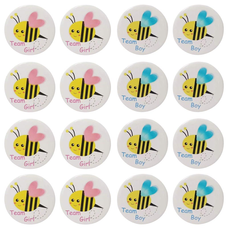 Mirabuy 40 Pack Bee Gender Reveal Button Pins Team Boy Girl Button Pins for Gender Reveal Party Games Baby Shower Party Ideas - Image 4