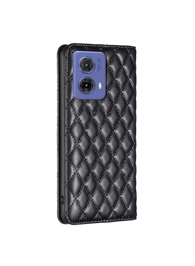 S-TOP Case For Motorola Moto G85 Diamond Lattice Magnetic Leather Flip Phone Case - Image 4