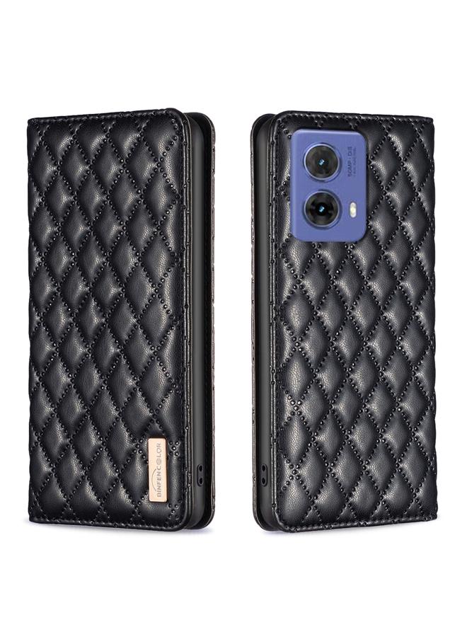 S-TOP Case For Motorola Moto G85 Diamond Lattice Magnetic Leather Flip Phone Case - Image 1
