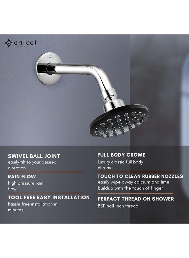 ENICET مجموعة محول إنيسيت من النحاس مع فوهة، دش ودش يدوي، تدفق عالي، تشطيب كروم، أنبوب دش بطول 1.5 متر، مجموعة محول للحمام، مجموعة دش الحمام، نظام دش، مجموعة صنبور خلط (FE134SPH) - Image 4