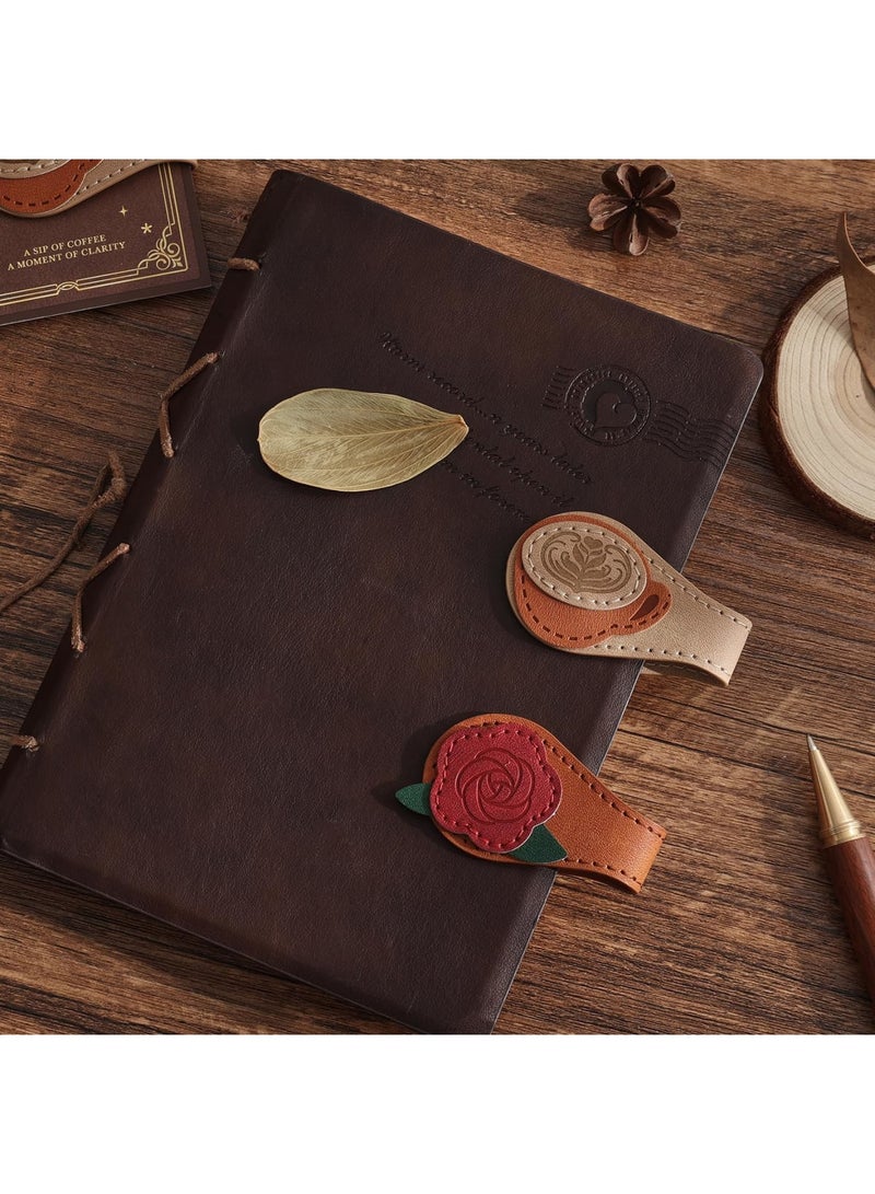 Luckam 2Pcs Magnetic Leather Bookmark, PU Leather Magnetic Page Holders with Elegant Design, Secure Clip-Free Book Accessories for Women, Men, Readers, Students, and Book Lovers (Brown) - Image 5