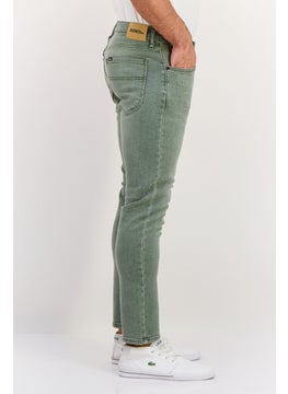 LEE Men Slim Fit Washed Stretchable Jeans, Faded Khaki  - Image 2