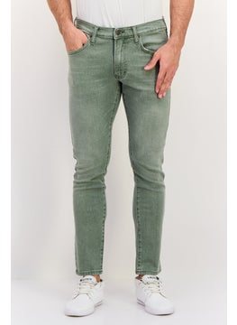LEE Men Slim Fit Washed Stretchable Jeans, Faded Khaki  - Image 1