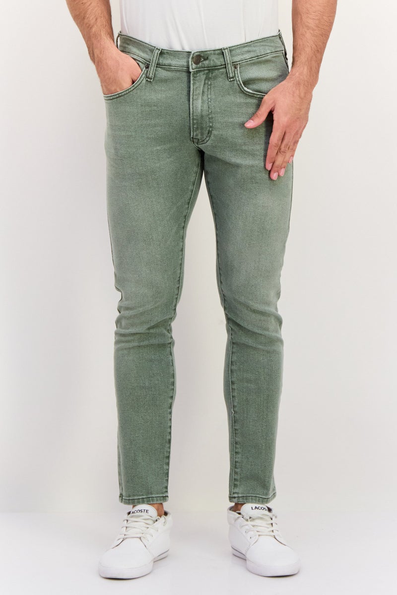 LEE Men Slim Fit Washed Stretchable Jeans, Faded Khaki - Image 1