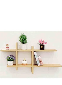 co arma Wooden Shelves With Golden Hashtag Design  - Image 2
