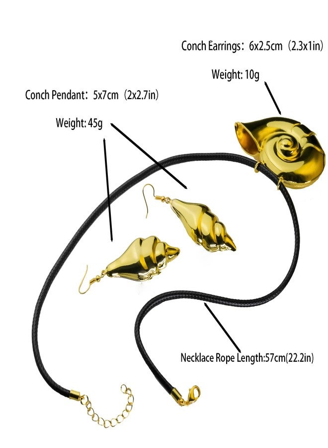 FVCENT Conch Necklaces Earrings Set Choker for Women Cosplay Costume. - Image 5