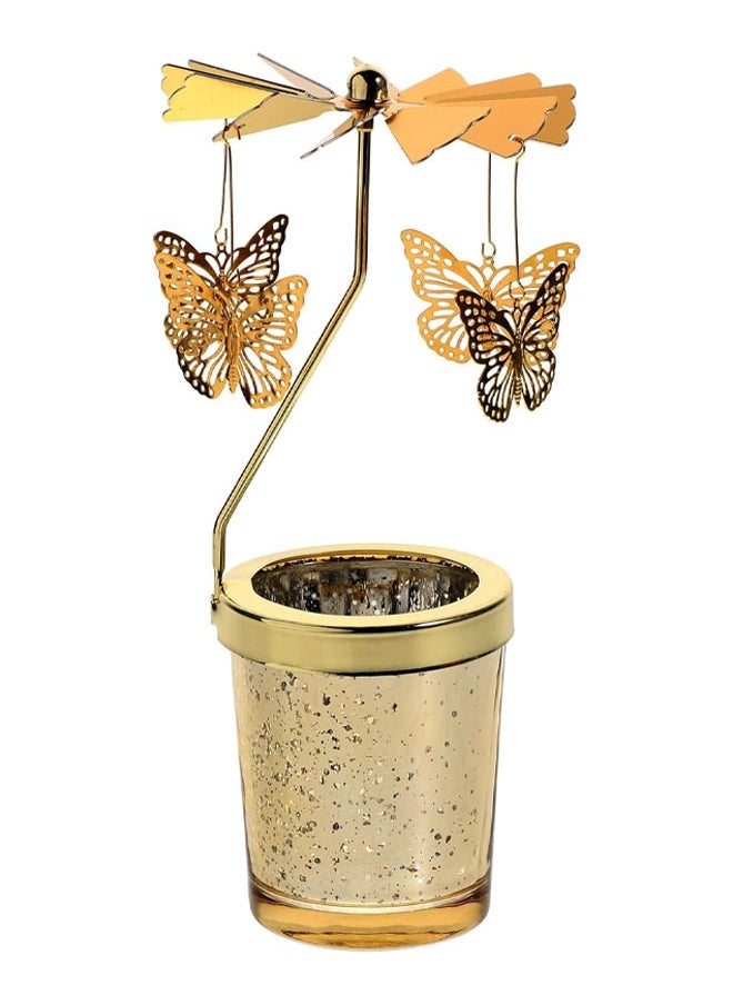 Arabest Spinning Candle Holder, Gold Tea Light Holder, Butterfly Rotating Design, for Wedding, Anniversary, Birthday Party, Home Table Decorations  - Image 1