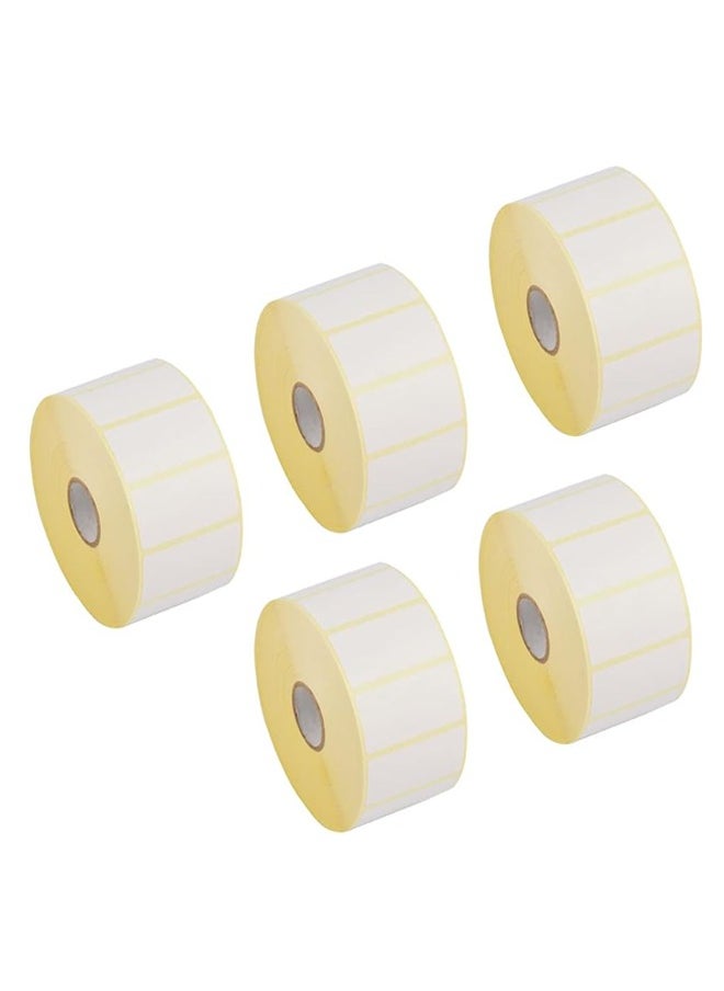 أوفيس ميكر Office Maker 50mm x 25mm Barcode Label Sticker to be used with Wax Ribbon - 1000 Labels per Roll - 5 Rolls  - Image 1