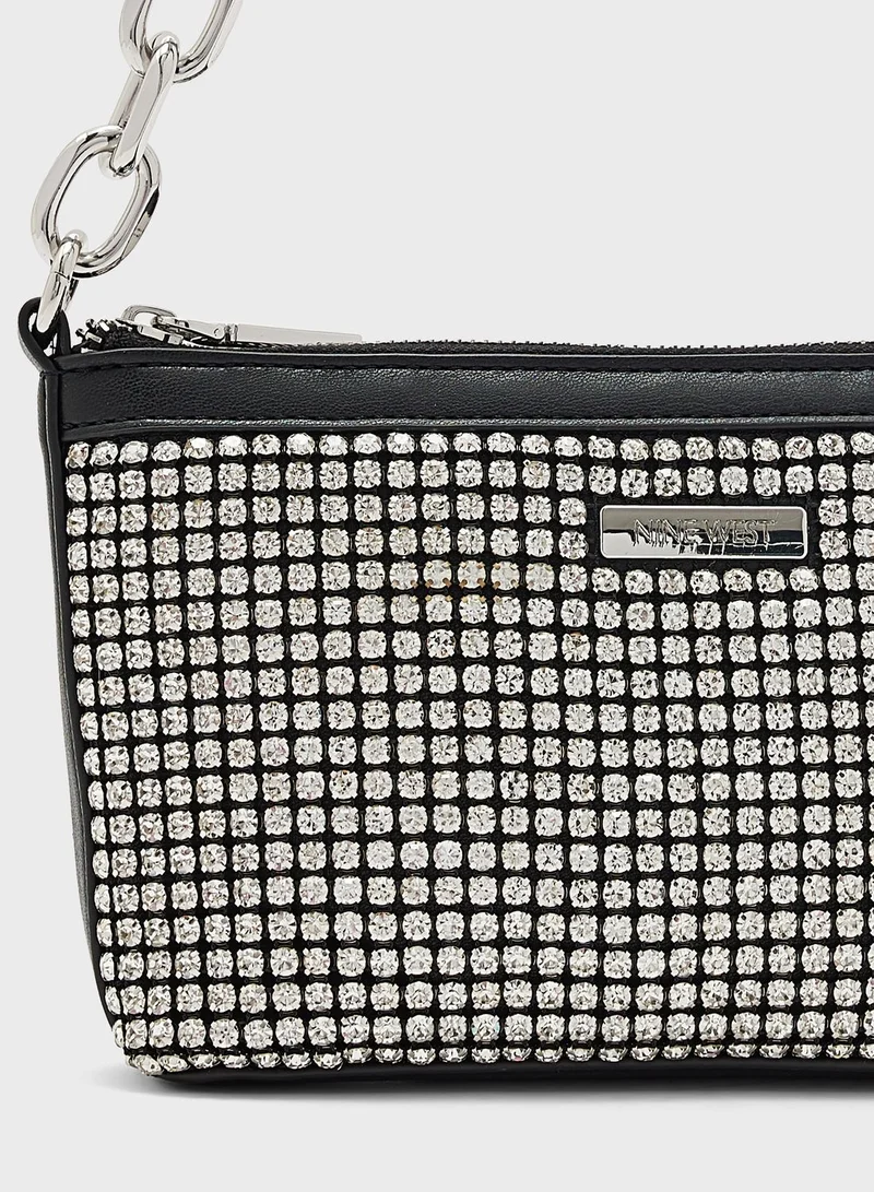 NINE WEST Chain Detail Zip Over  Crossbody