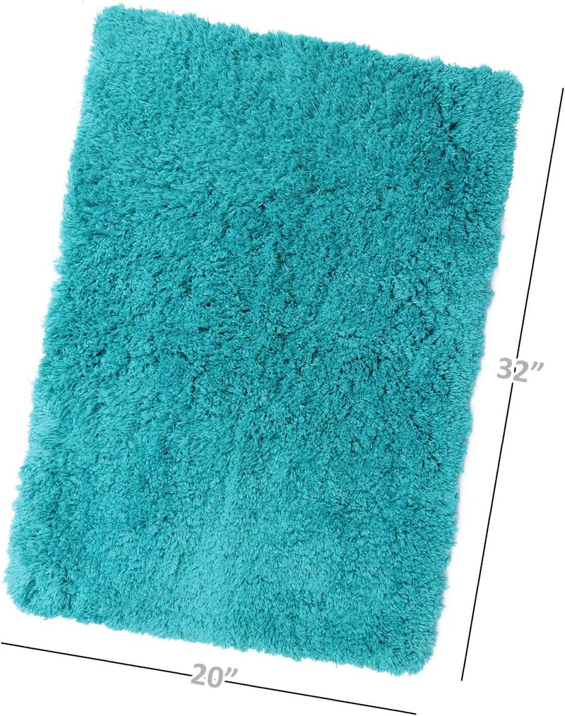Clara Clark Bathroom Rugs, Ultra Soft Plush Shaggy Bath Rugs, Bath Mats for Bathroom, Machine Wash, Non Slip Backing Rubber, 20 x 32 Inches, Teal - Image 3
