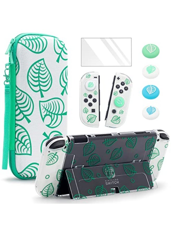 Switch Carry Case for Nintendo Switch OLED, Travel Carrying Switch Case Bundle Bag Portable Protective Accessories Kit (Animal Crossing) - Image 1