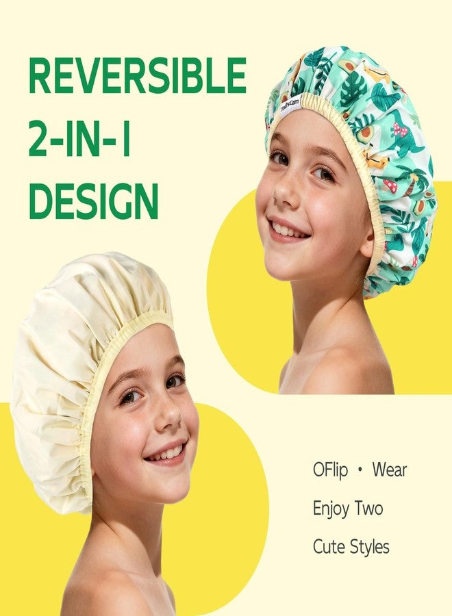 Years calm Kids Shower Cap, Waterproof Reusable Cartoon Bath Cap with Double Layers & Soft Elastic Band, Washable Shower Hat for Boys and Girls, Great for Daily Bath (Dinosaur, One Size) - Image 4