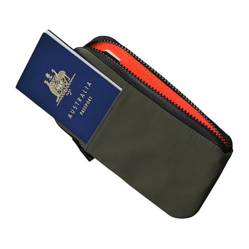 ALPAKA Zip Travel Wallet Green Axoflux 210D - RFID Passport Holder - Self Locking Zipper - Tear Resistant Material - Four Pockets and Two Card Slots - HUB Accessories Compatible - Image 1
