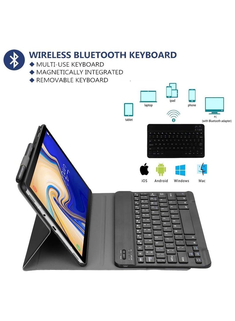 TIGER حافظة لوحة مفاتيح لجهاز Galaxy Tab A 10.1 2019 T510 T515، غطاء رفيع خفيف الوزن مع إضاءة خلفية ولوحة مفاتيح لاسلكية قابلة للفصل ومغناطيسية لجهاز Samsung Galaxy Tab A 10.1 بوصة - Image 3