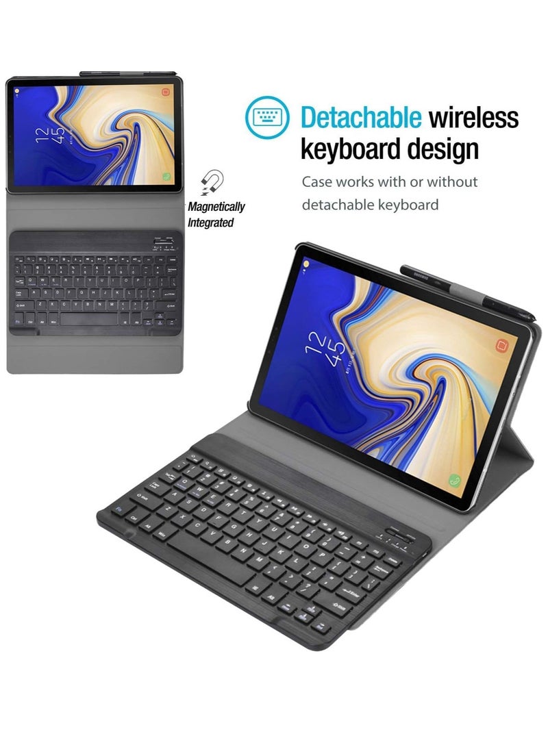 TIGER حافظة لوحة مفاتيح لجهاز Galaxy Tab A 10.1 2019 T510 T515، غطاء رفيع خفيف الوزن مع إضاءة خلفية ولوحة مفاتيح لاسلكية قابلة للفصل ومغناطيسية لجهاز Samsung Galaxy Tab A 10.1 بوصة - Image 4